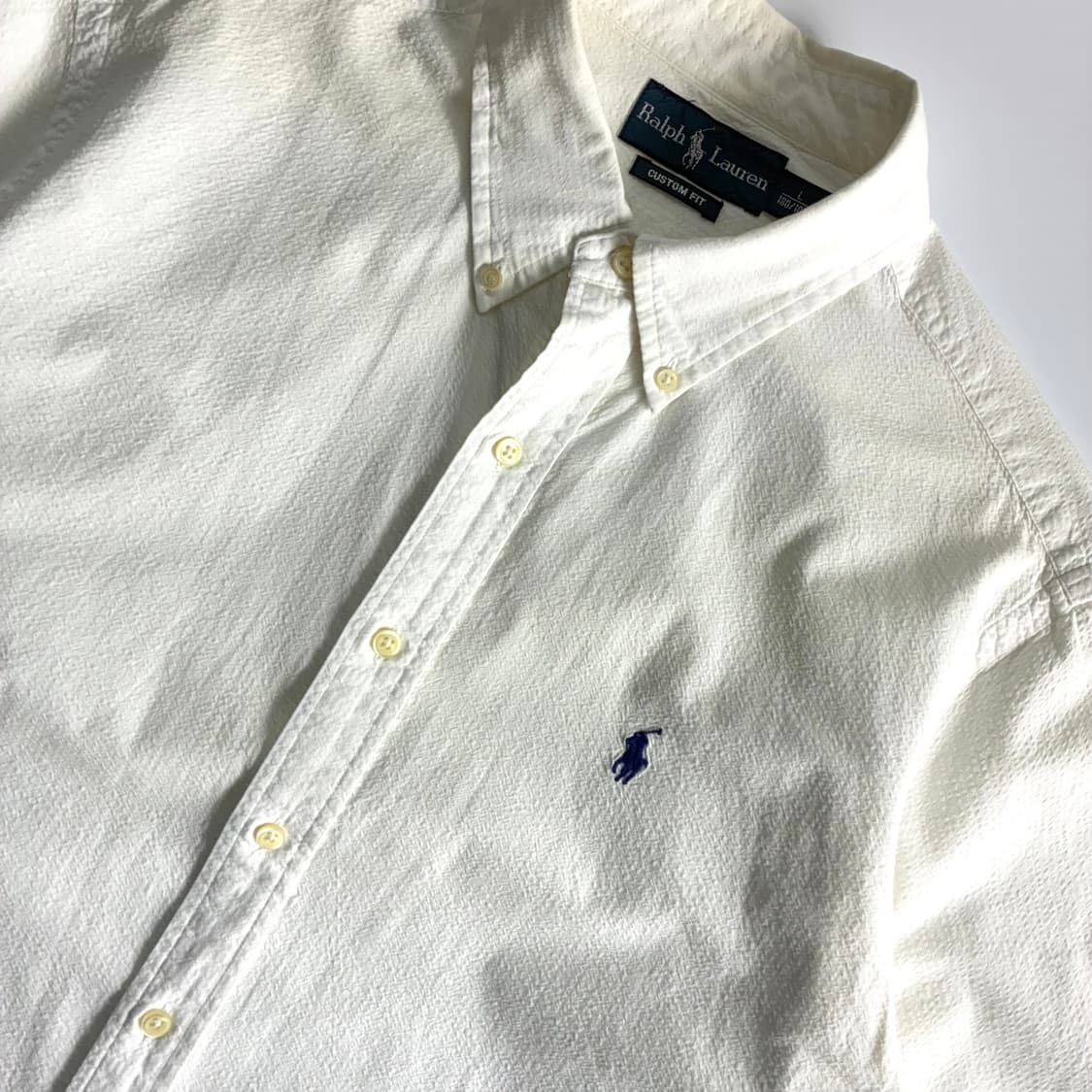 Polo  폴로 랄프로렌 자수 시어서커 화이트 반팔 셔츠  상품이미지2