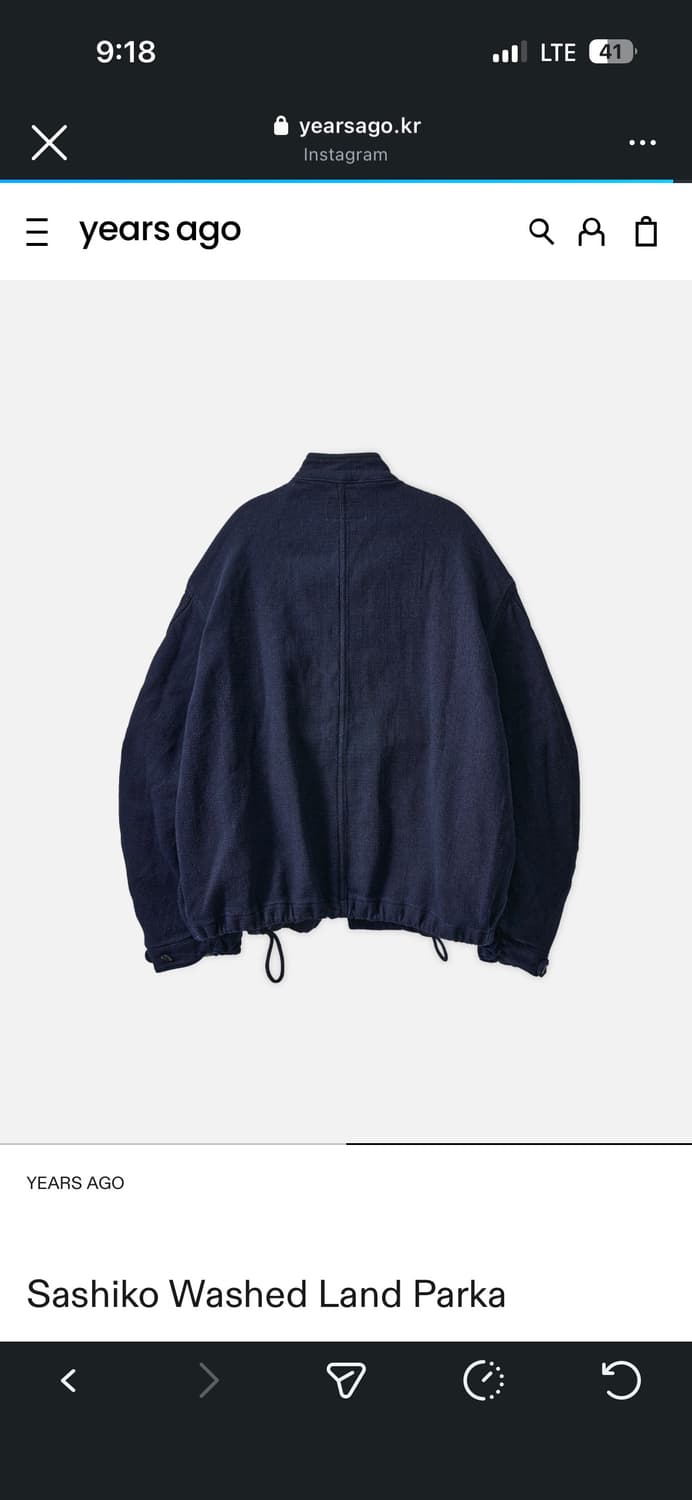 이얼즈어고 사시코 랜드파카 인디고 L 상품이미지5