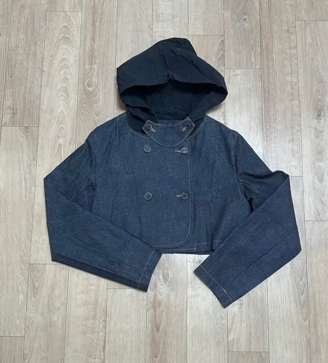 (새상품) 크롭 데님 후드&롱 스커트 셋업 상품이미지2