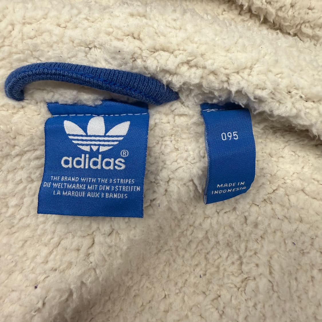 아디다스 양털 블루 백로고 후드집업 95 상품이미지6
