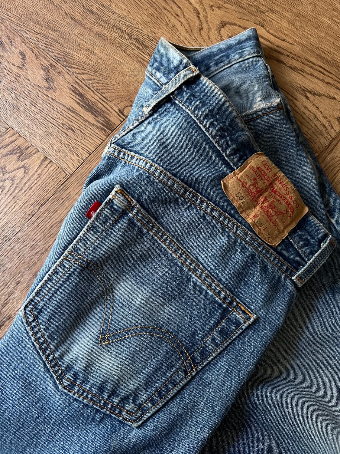 [36]00's 리바이스 USA 501 빈티지 페이딩 스트레이트 데님팬츠 상품이미지7