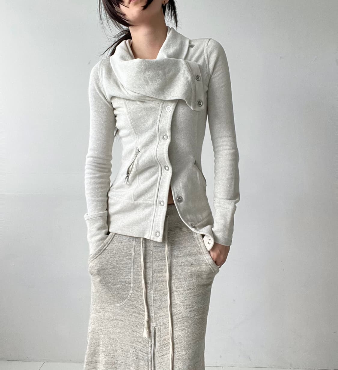 A/X 드레이프 하이넥 버튼 탑 상품이미지2