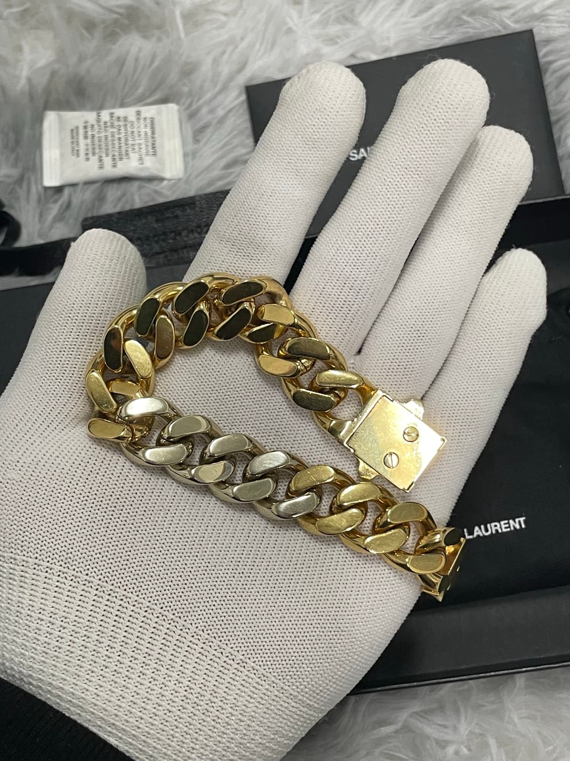 [풀구성] 입생로랑 투톤 금장 팔찌 [os] 상품이미지3