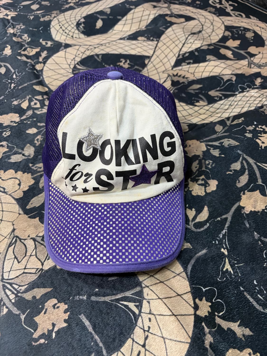 Y2K Glitter Mesh Crimson Cap 상품이미지2