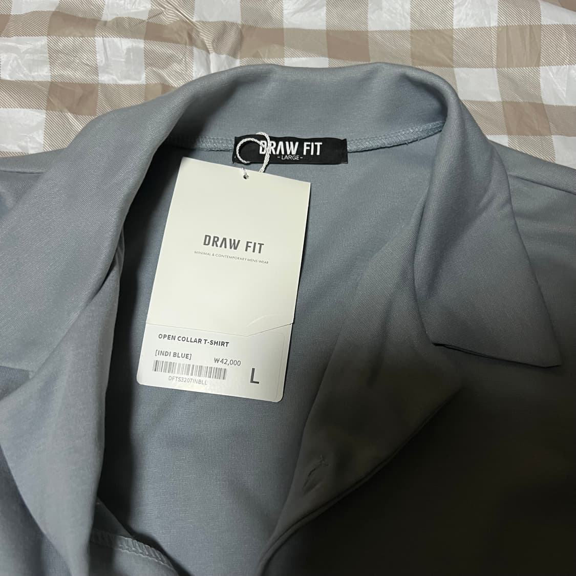 드로우핏 오픈카라셔츠 하늘 L 무신사 카라티 반팔티 상품이미지2