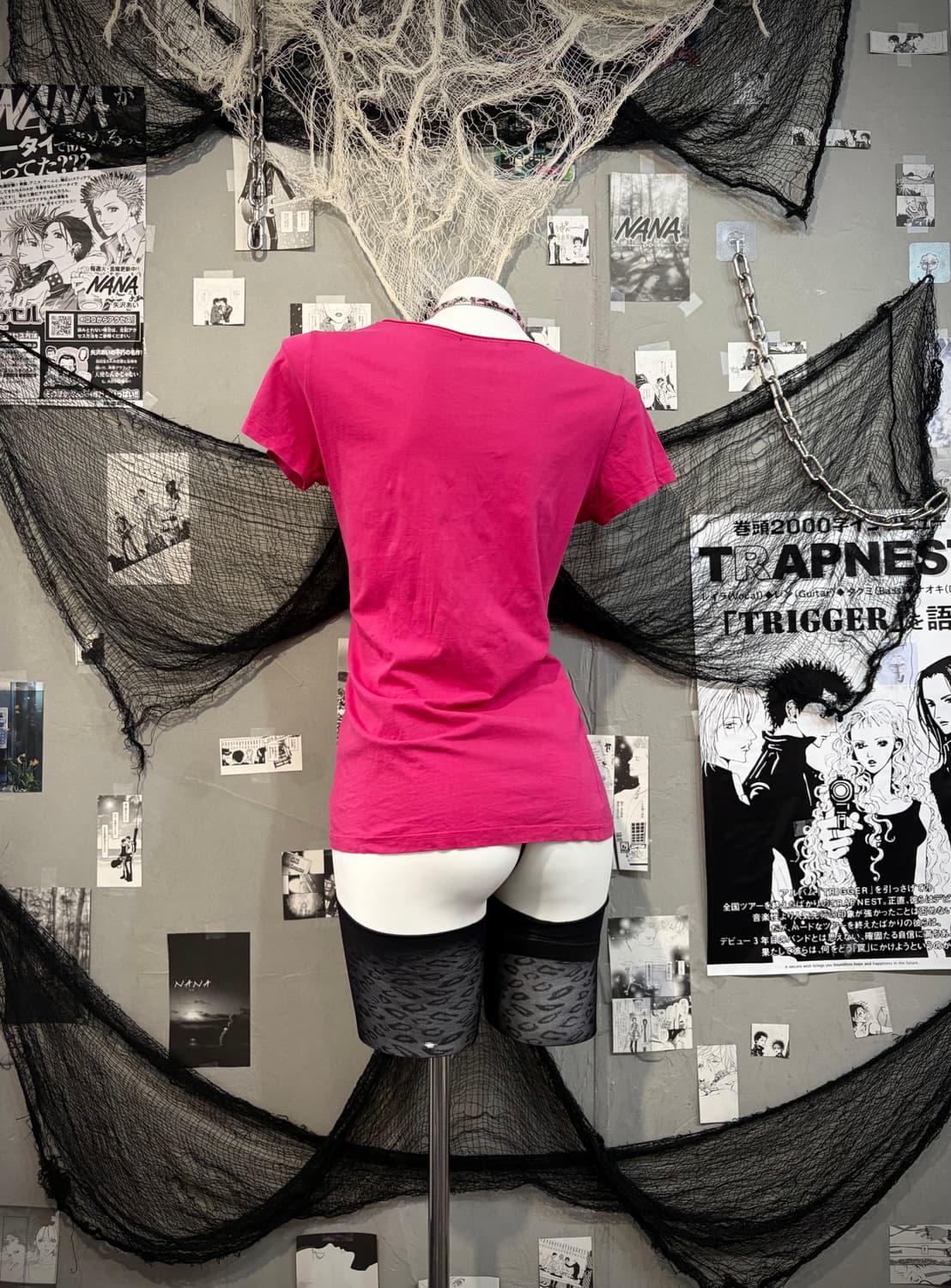 00's Glam V-neck hot pink short sleeve 상품이미지8