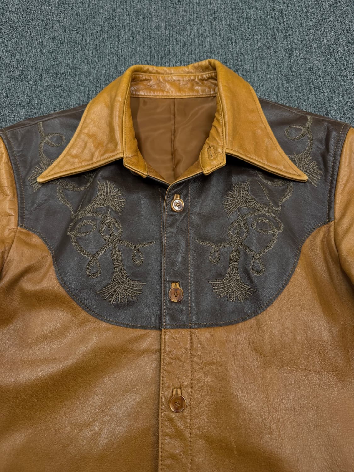 M) 토네이도마트 빈티지 레더 자켓 상품이미지4