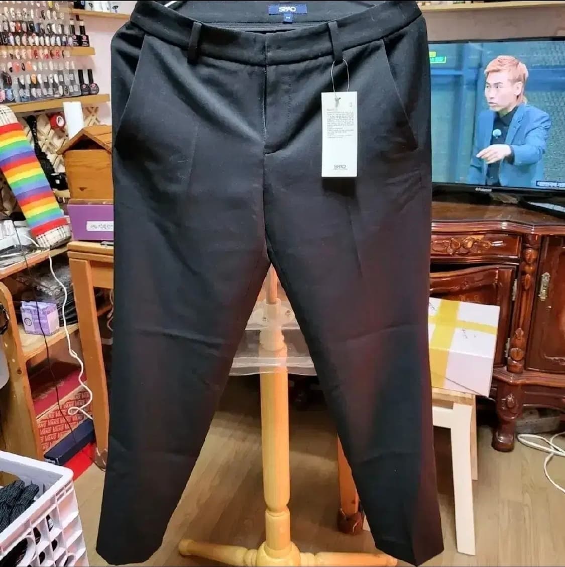 548 ) 스파오 스판 레이온 세미정장바지 블랙 상품이미지1