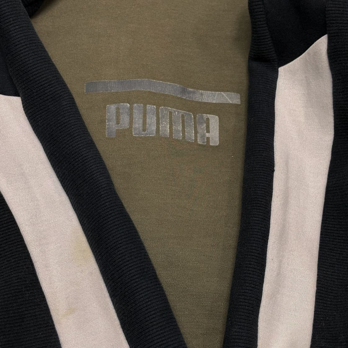 일본 빈티지 푸마 아카이브 한정 카키 워머 포인트 카라 져지  상품이미지2