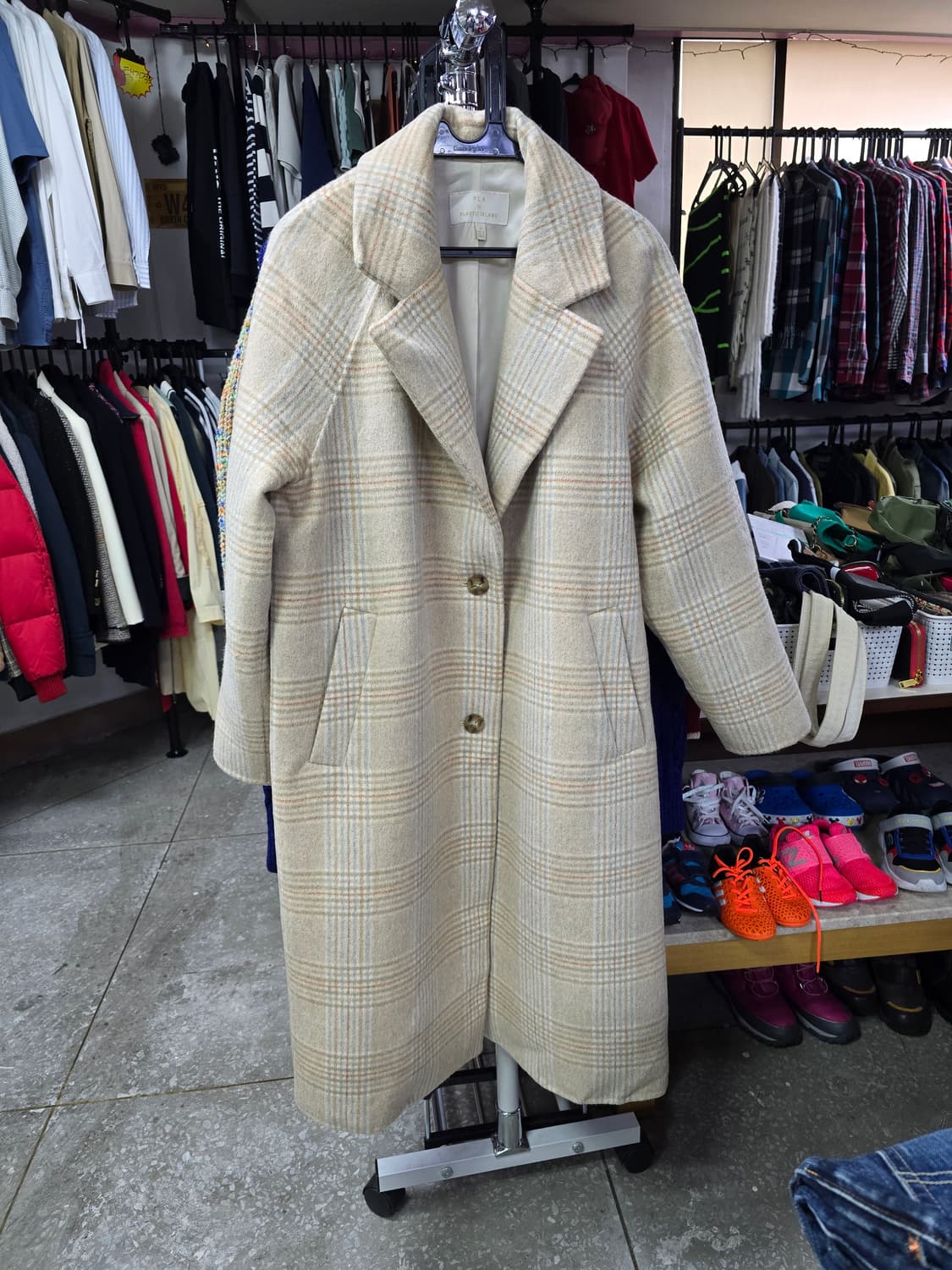 플라스틱아일랜드 체크 롱코트 (1297) 상품이미지1