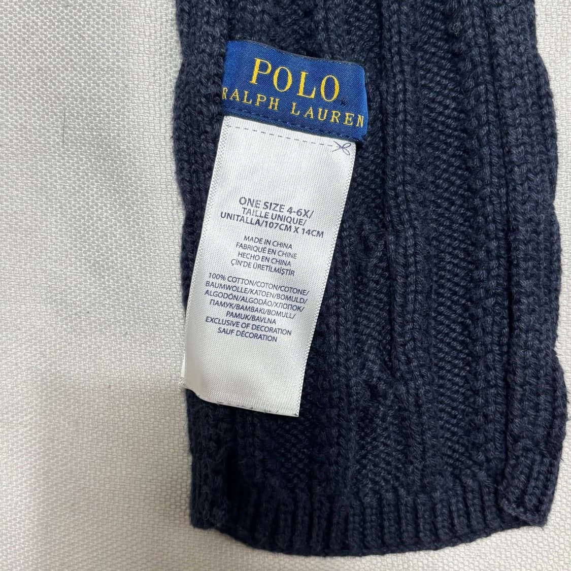 폴로랄프로렌 핑크 포니 네이비 케이블스카프 상품이미지3