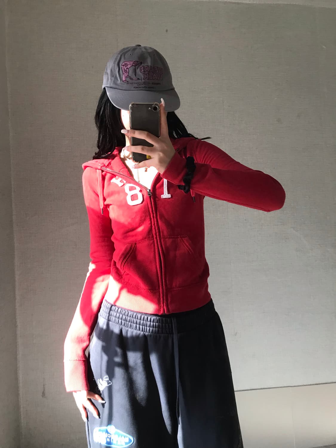 아베크롬비 레드 딱붙핏 후드집업 상품이미지3