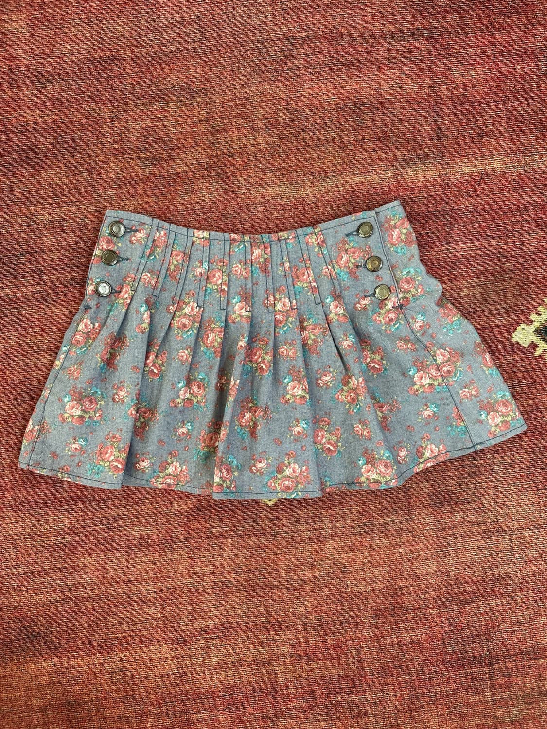 빈티지 플라워 미니 스커트(치마바지) 상품이미지1