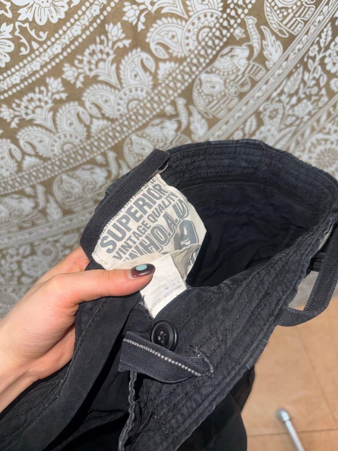 후아유 빈티지 블랙 카고팬츠  상품이미지7