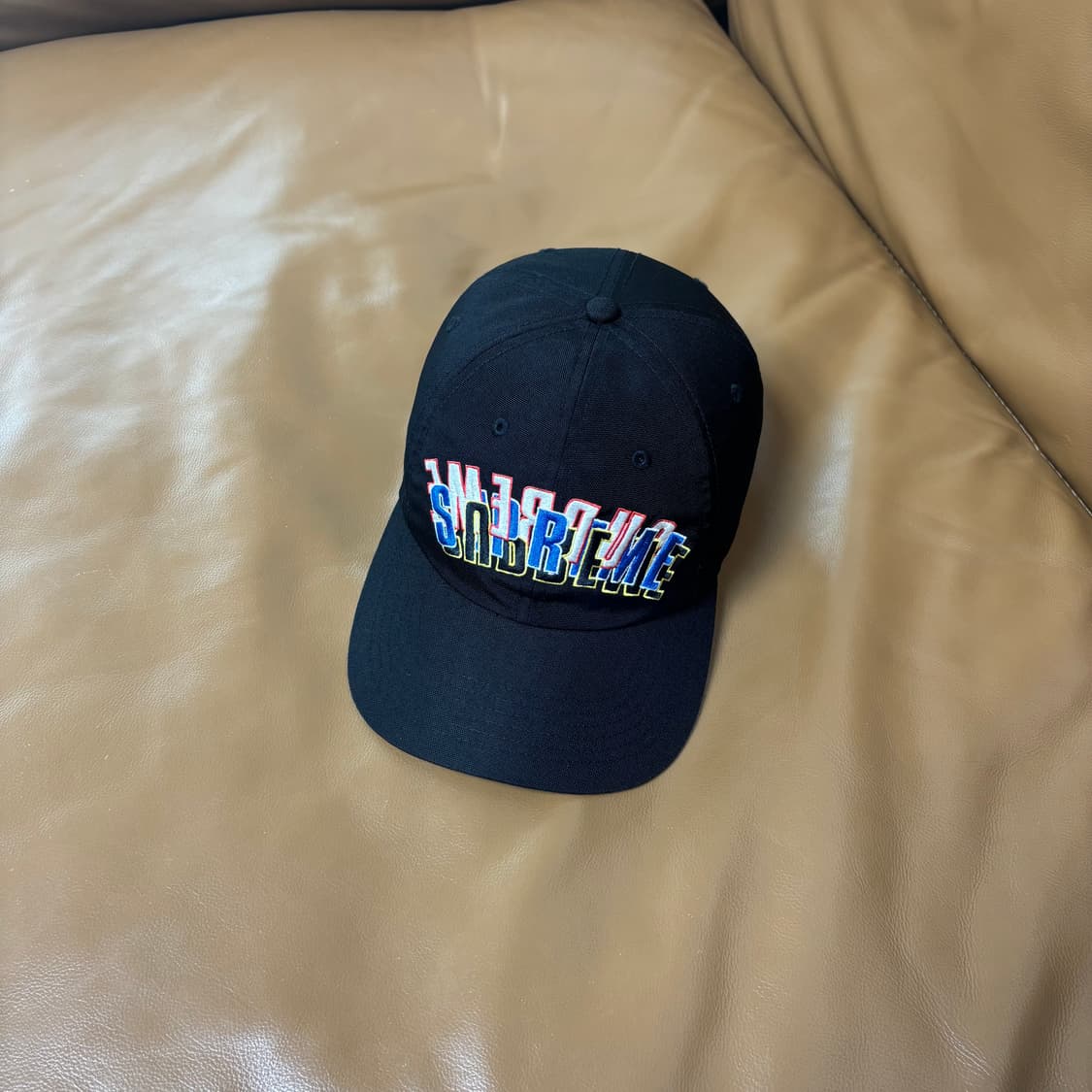 Supreme 슈프림 코듀라 트리플 로고 블랙 6패널 볼캡 모자 상품이미지1