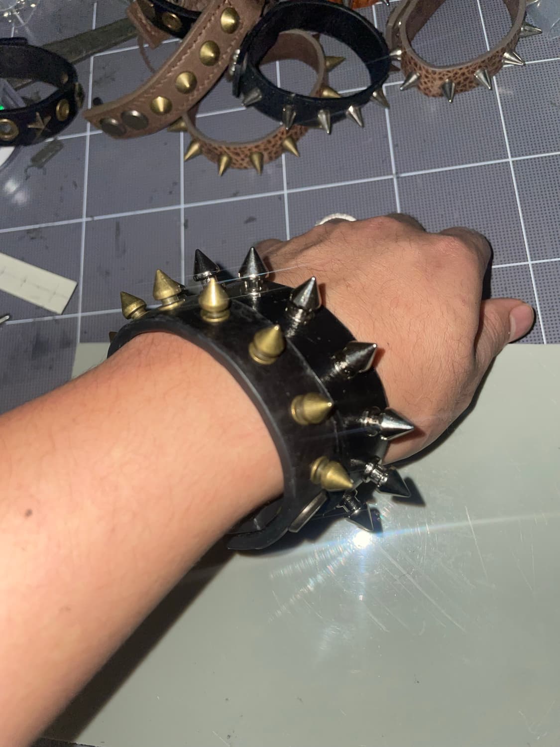 Studs leather bracelet (ver. 2) 상품이미지3