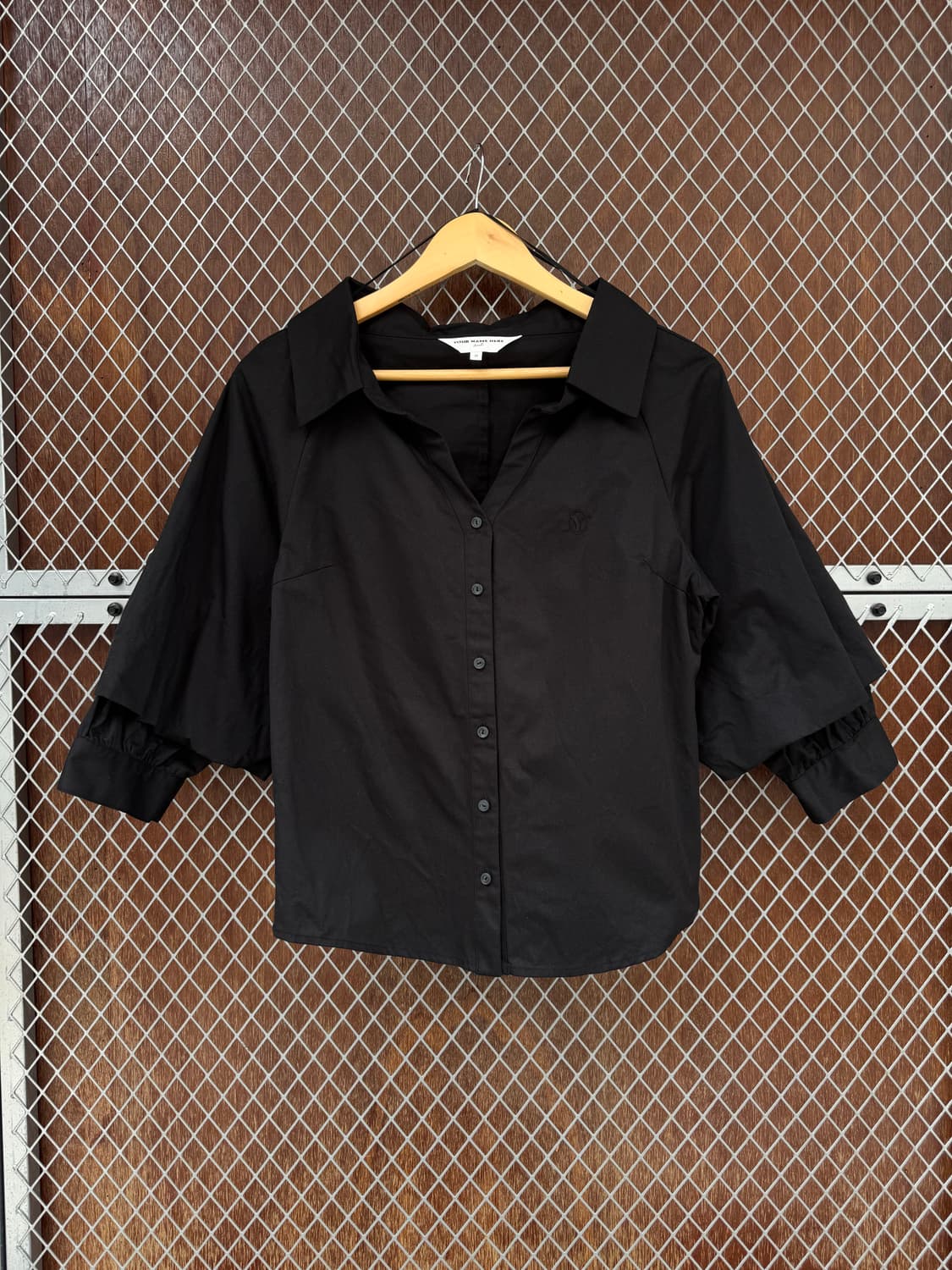 유얼네임히얼 유미네 오프숄더 블랙 매력이 셔츠 블라우스 M 상품이미지7