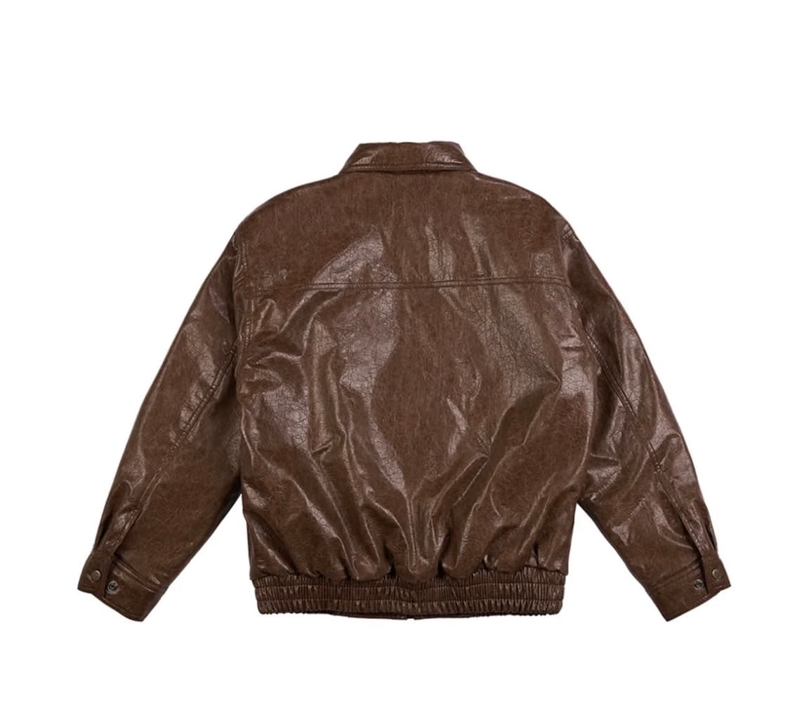 크랭크 빈티지 레더 자켓 브라운 상품이미지3