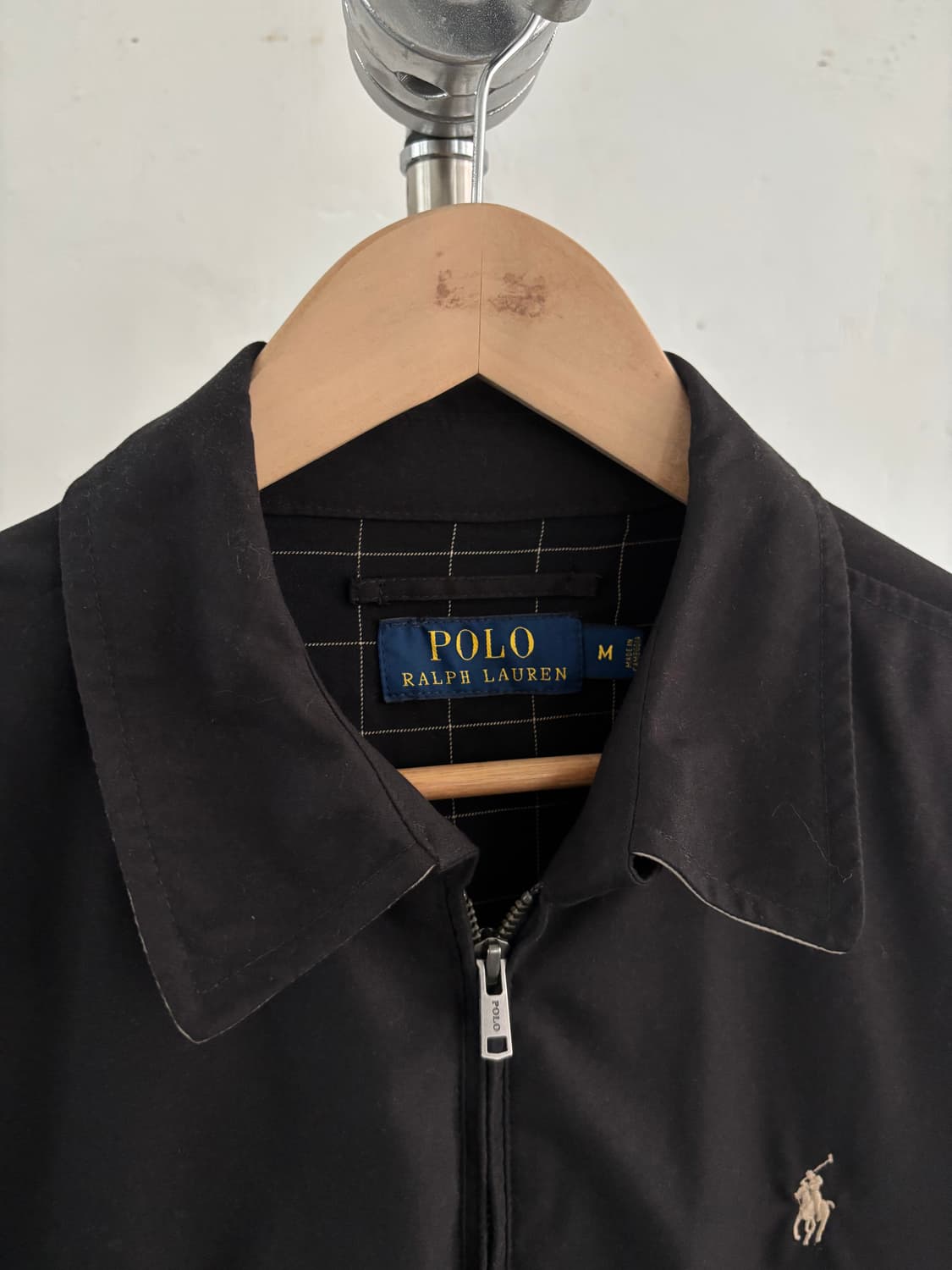 Polo 폴로 랄프로렌 신형라벨 블랙 안감체크 폴리쉘 헤링턴 자켓  상품이미지4