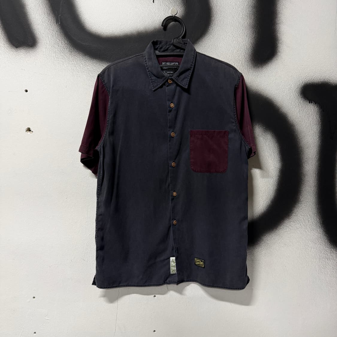 Kinetics Tokyo 컬러블락 빅 프린팅 워크 반팔 셔츠 상품이미지2