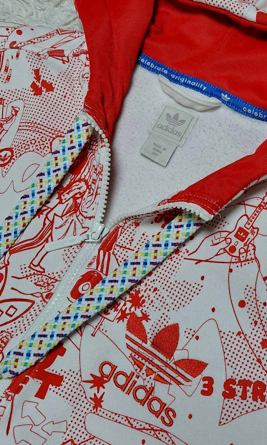 아디다스 패턴 기모 후드집업 100 상품이미지3