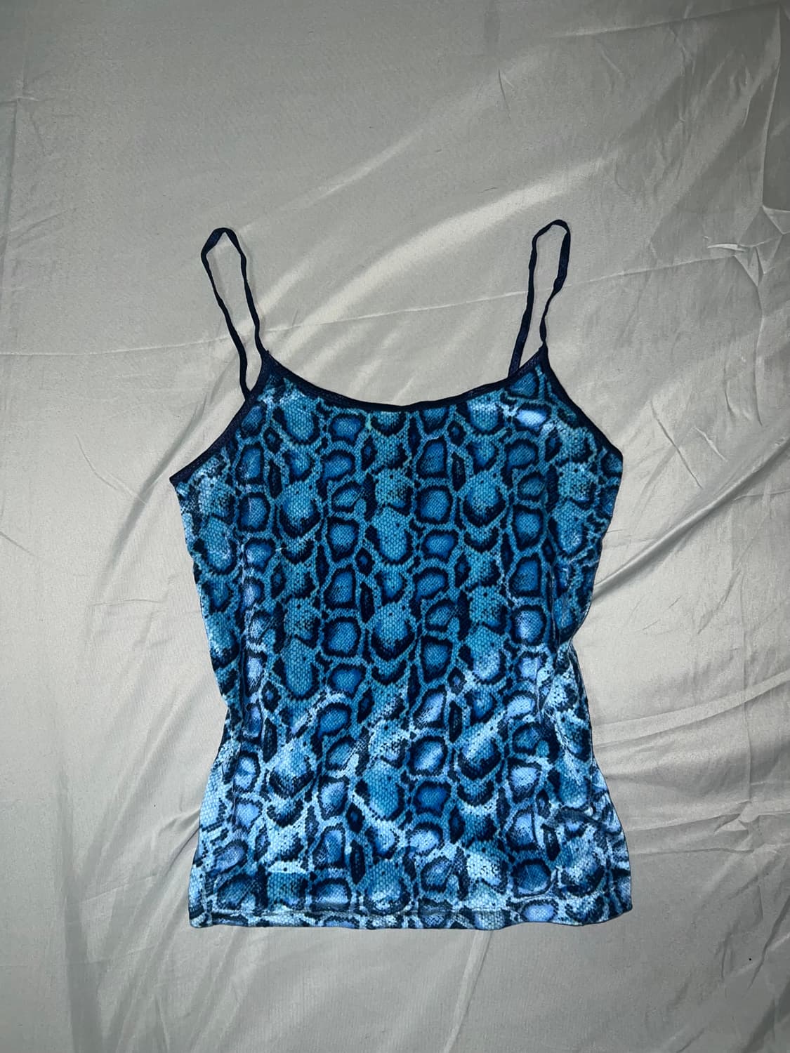 ✨vintage velvet blue python sleeveless✨ 상품이미지3