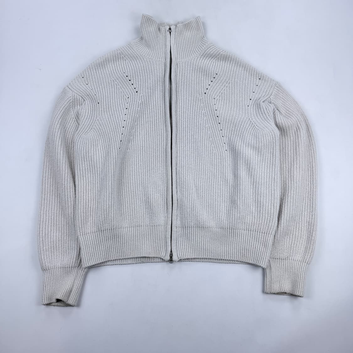 토니웩 오버사이즈 투웨이 니트집업 내추럴 크림 상품이미지3