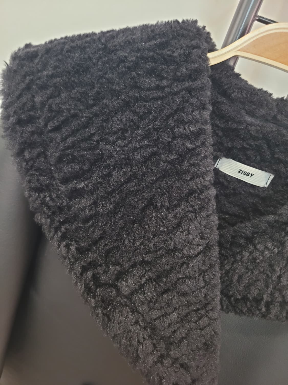 ZISBY 빅카라 세일러카라 블랙 무스탕 자켓 55~66 상품이미지2