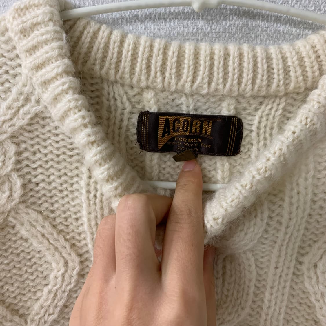 아이보리 케이블니트 상품이미지3