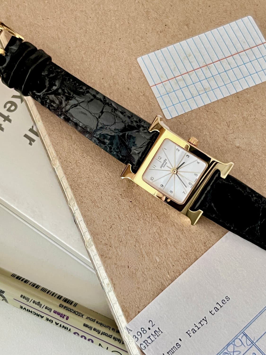 에르메스 H 아워 PM 골드 베젤 레더 시계 / 정품감정 케어  상품이미지5