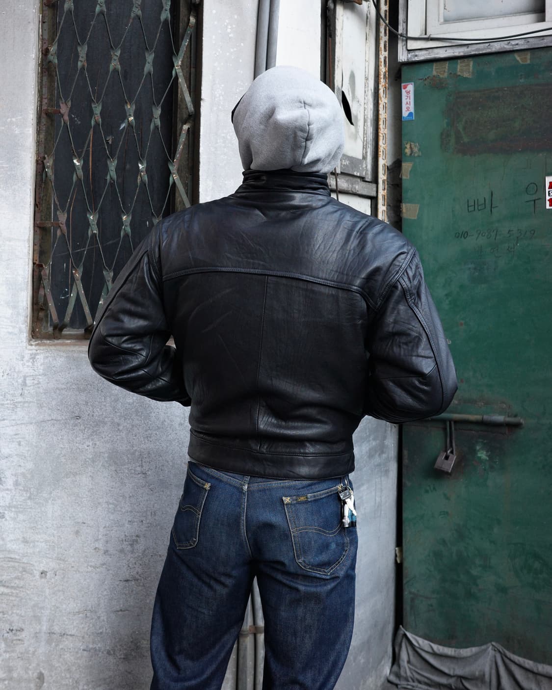 vintage Leather Bomber Jacket 상품이미지9