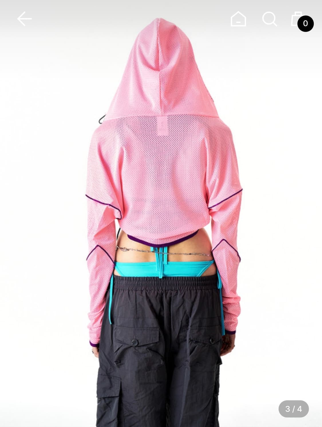 leey 메쉬 후디 볼레로 핑크  상품이미지2