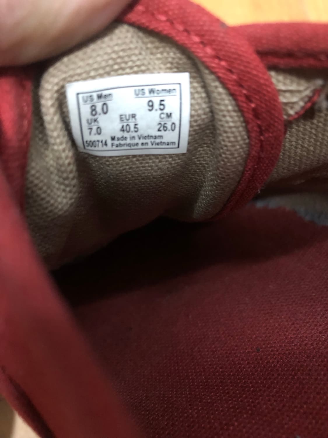 반스 어센틱 클래식 슈즈 레드 검 260 상품이미지8