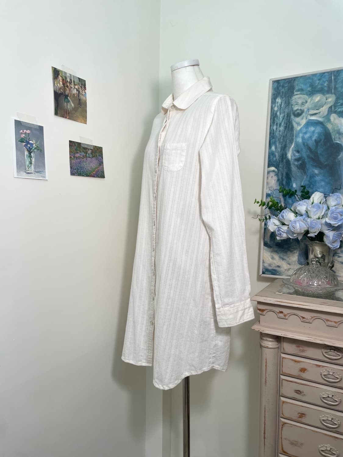 EARTH pink ivory lace cotton shirt opc 상품이미지2
