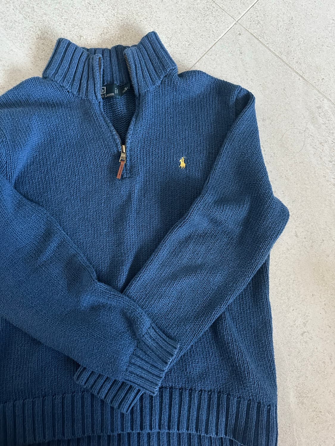 폴로 반집업니트 노란포니 상품이미지6