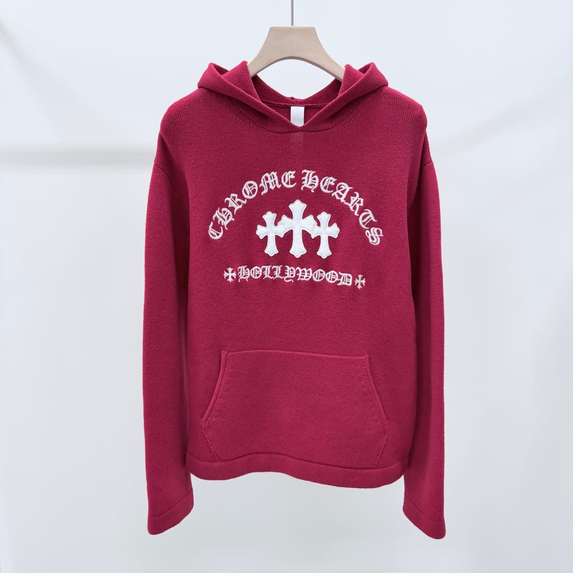 [S+급/M] 크롬하츠 세메터리 레더 패치 캐시미어 후드티 상품이미지1