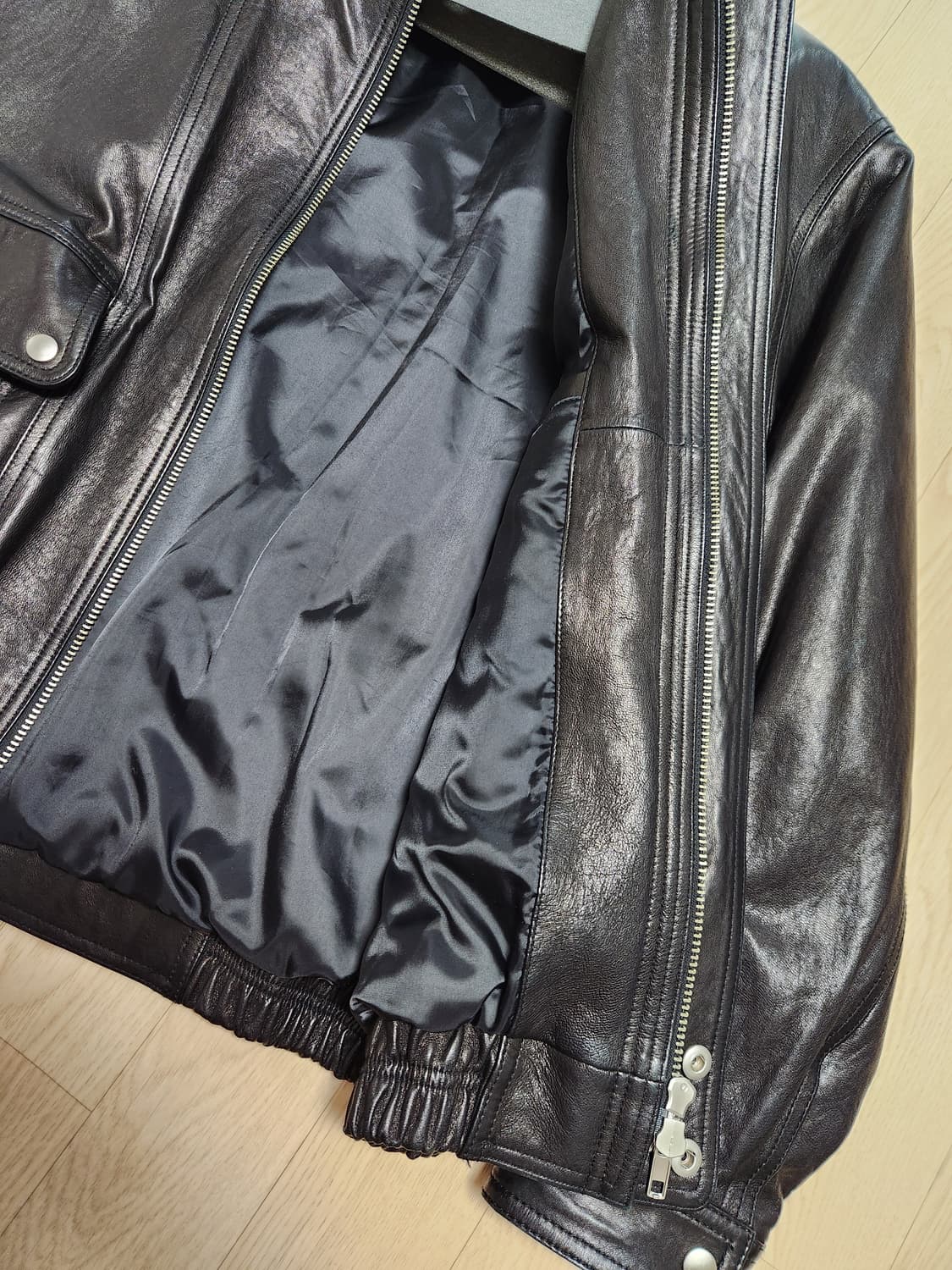 (XL) 던스트 오버사이즈드 빈티지 레더 블루종 상품이미지4