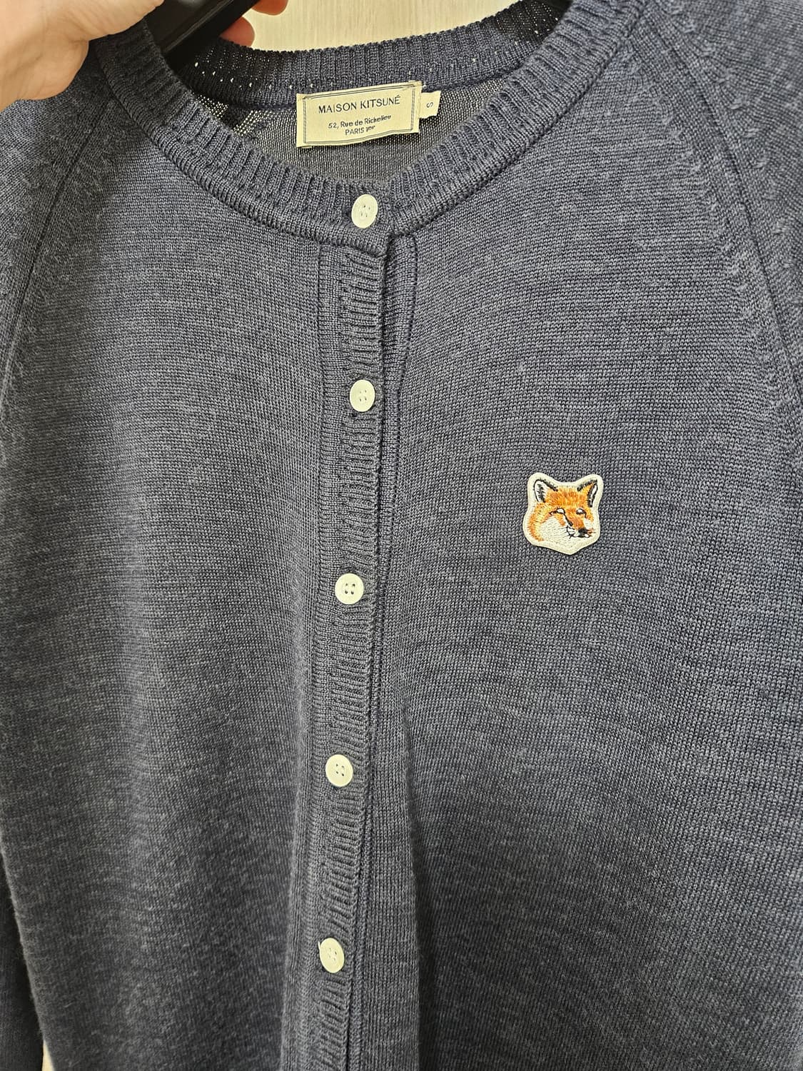 메종키츠네 폭스헤드 네이비 가디건 S 상품이미지4