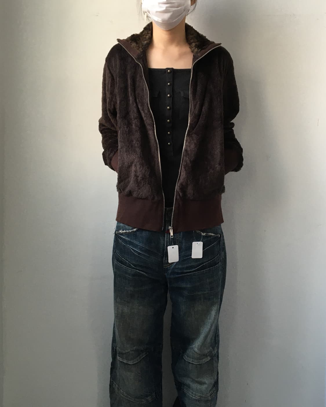 Morgan fake fur high neck zip up 상품이미지7