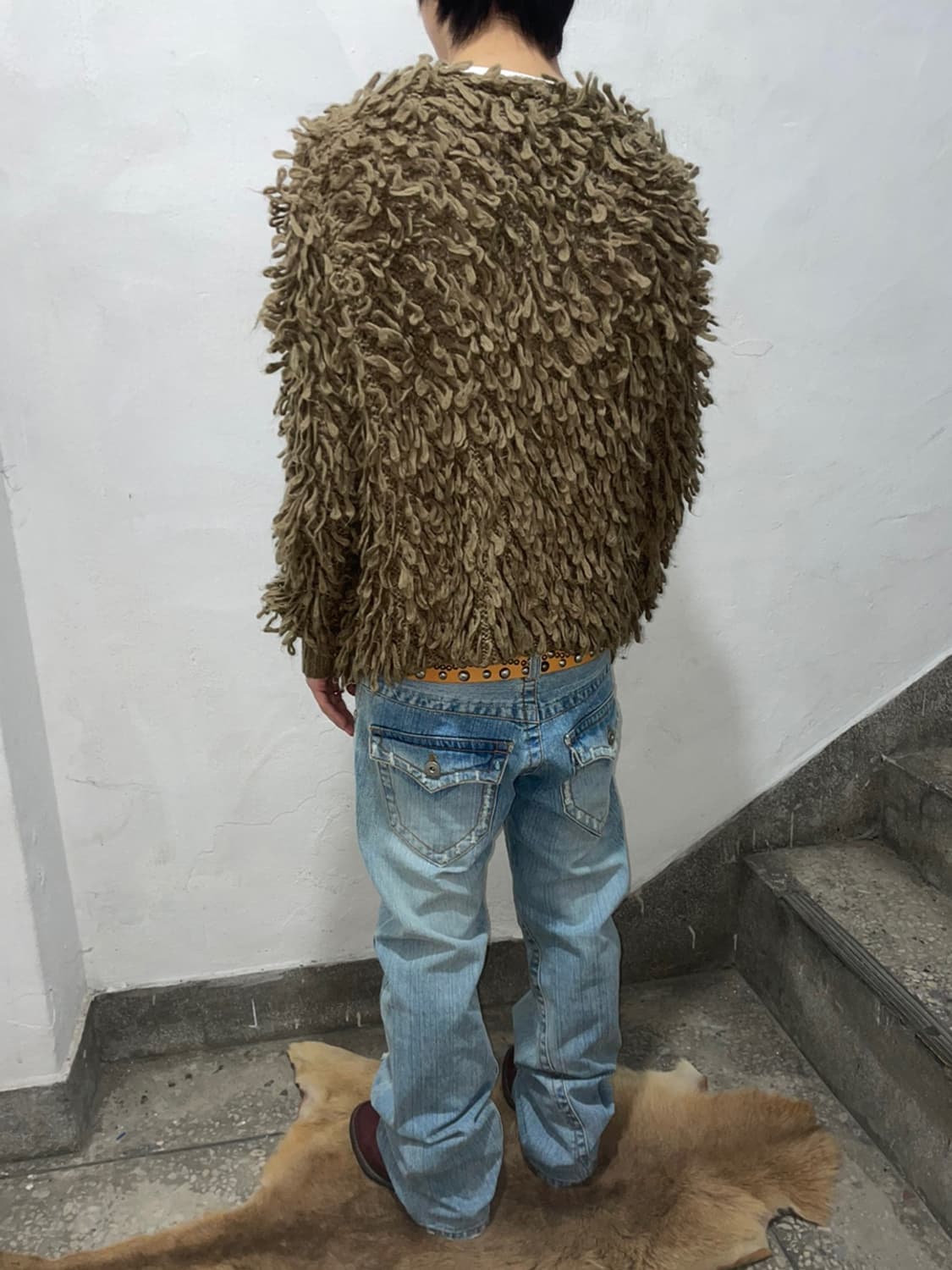 Dark brown fur Cardigan 상품이미지7