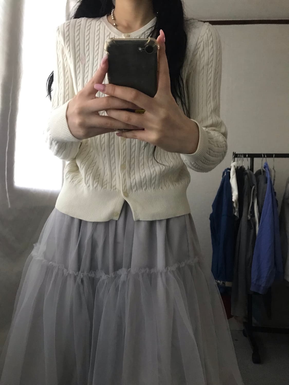 폴로 아이보리 케이블 가디건 상품이미지2