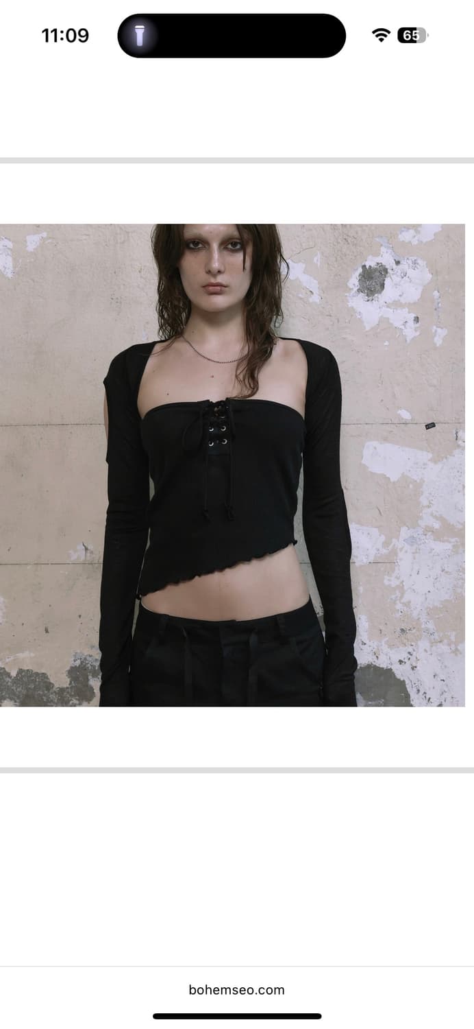 보헤미안서울 슬리브 SLEEVE HOLE BOLERO, BLACK 상품이미지3