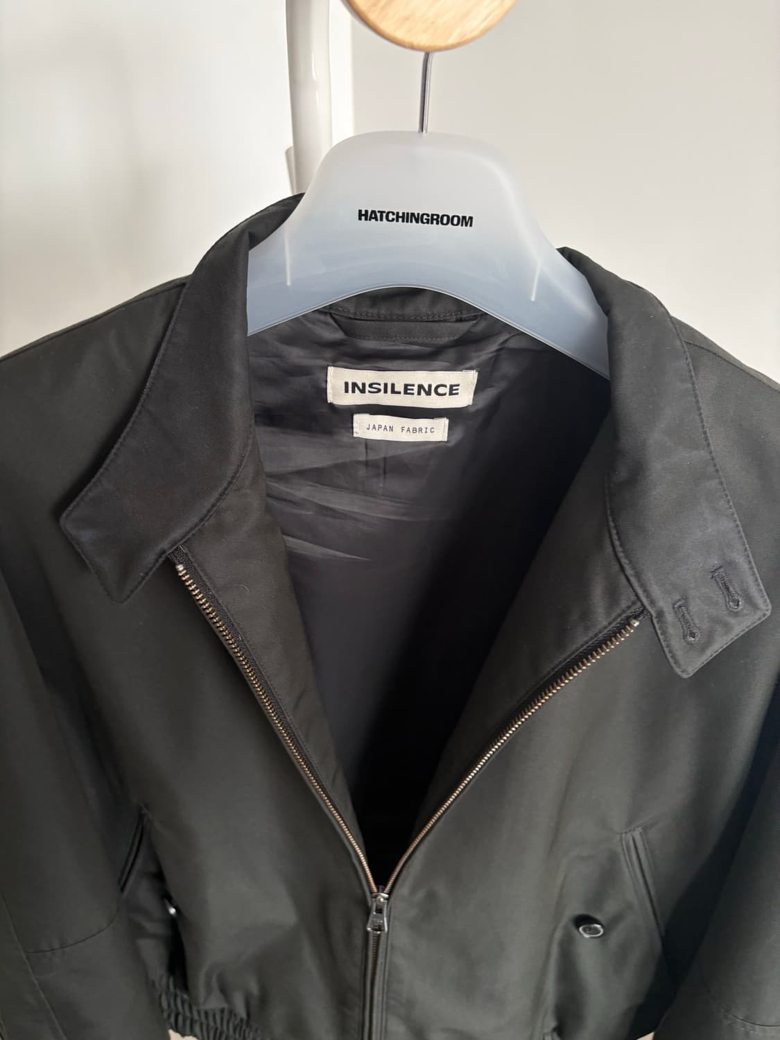 인사일런스 샴브레이 해링턴 자켓 블랙 S 상품이미지4