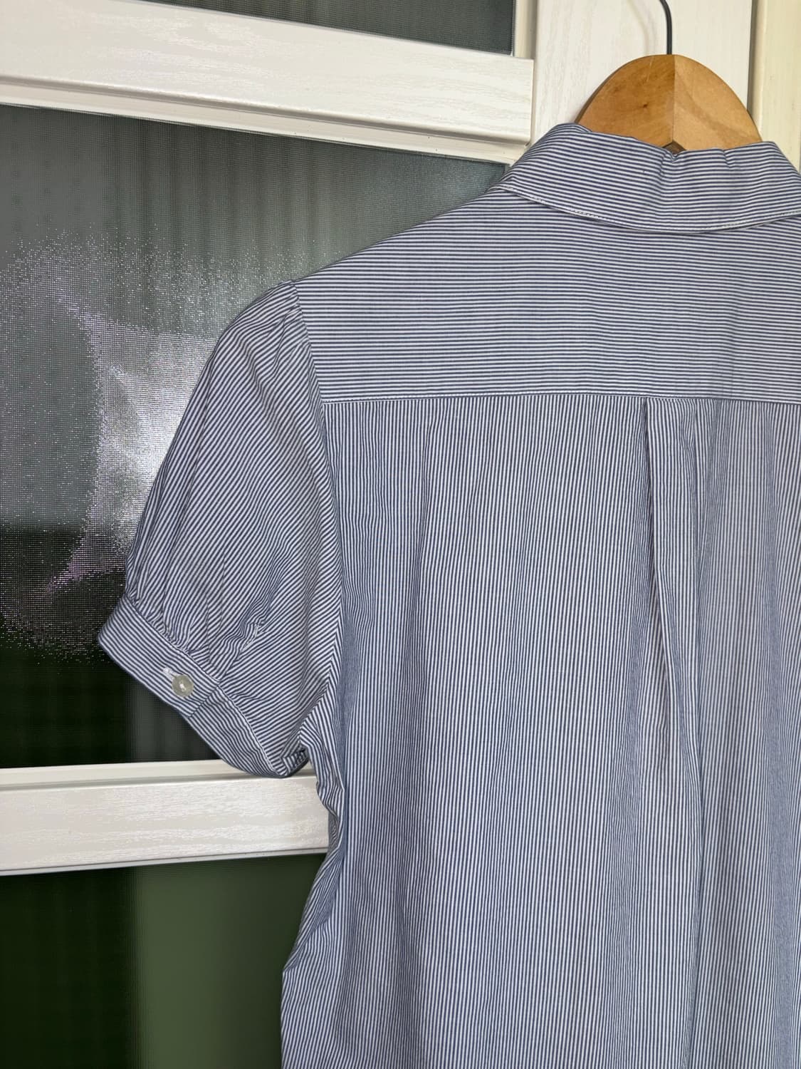 블루 스트라이프 반소매 블라우스 상품이미지6