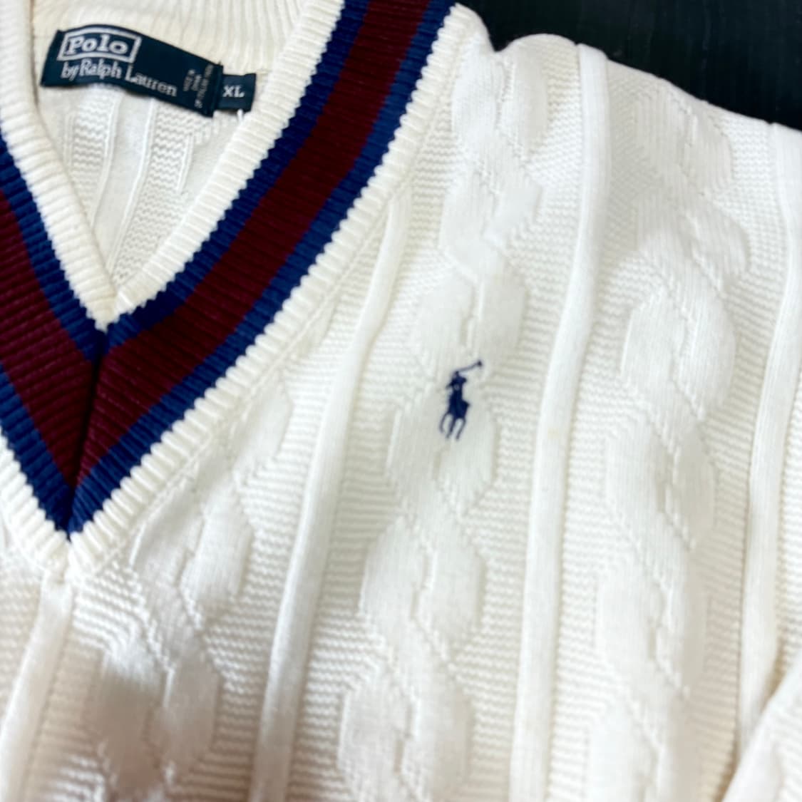 90‘s 폴로 랄프로렌 크리켓 울 스웨터 XL 상품이미지2