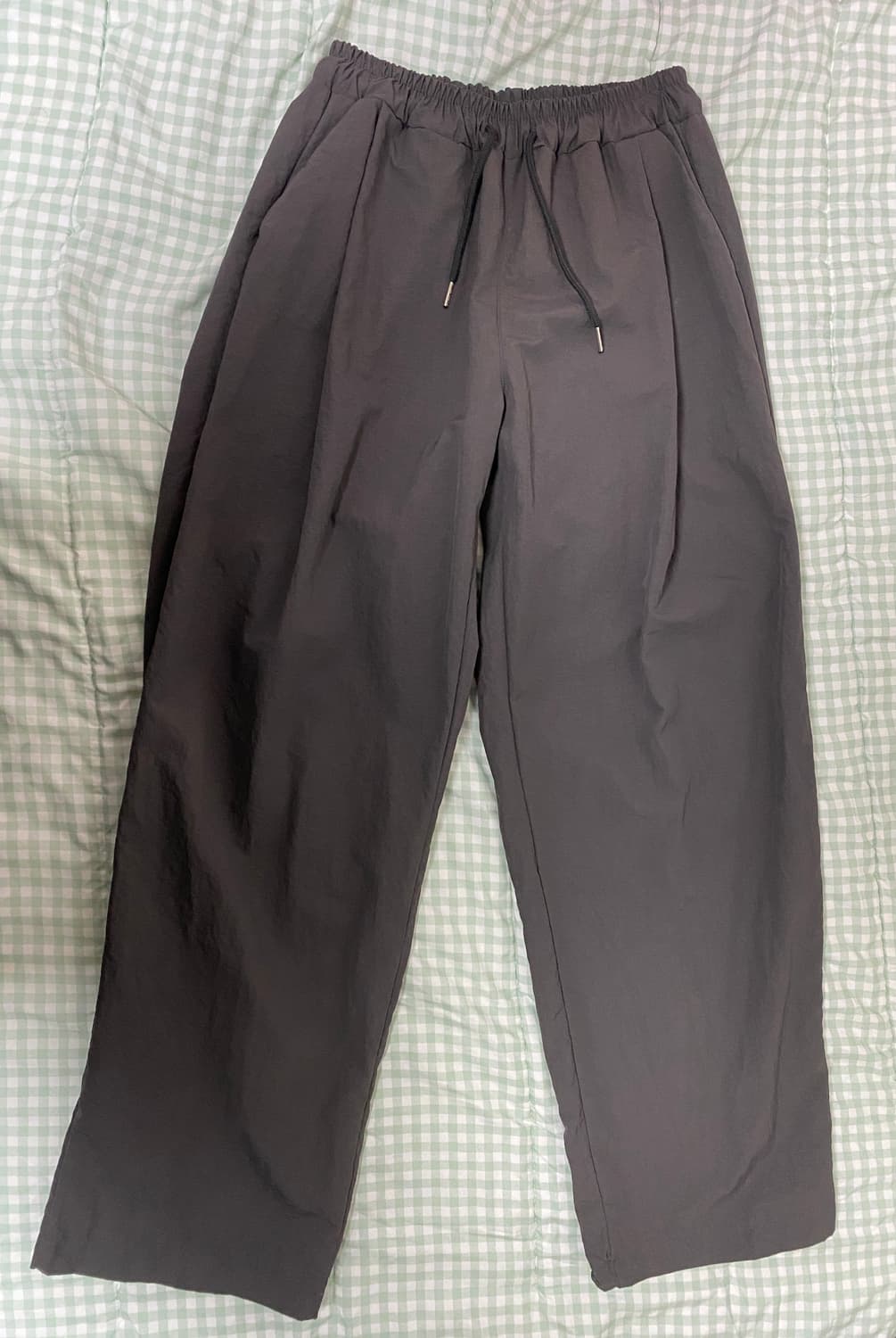 슬로우레코드하우스 나일론 원턱 와이드팬츠 상품이미지2