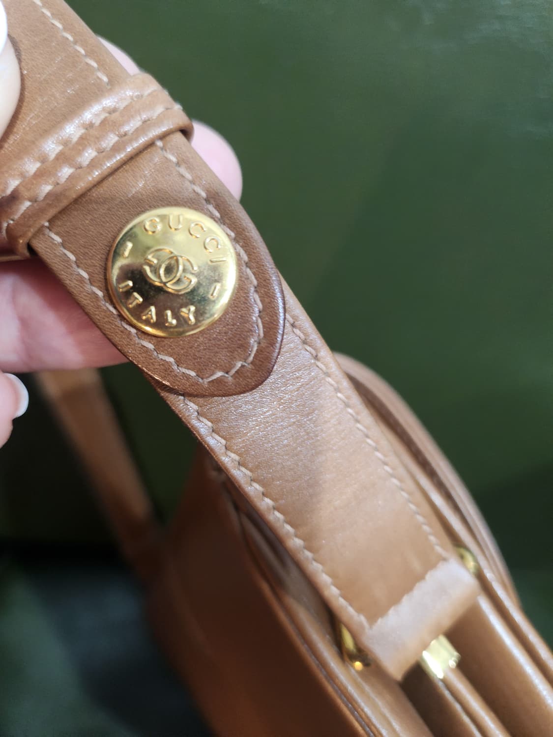 올드 빈티지 구찌 브라운 레더 숄더백 정품 상품이미지4