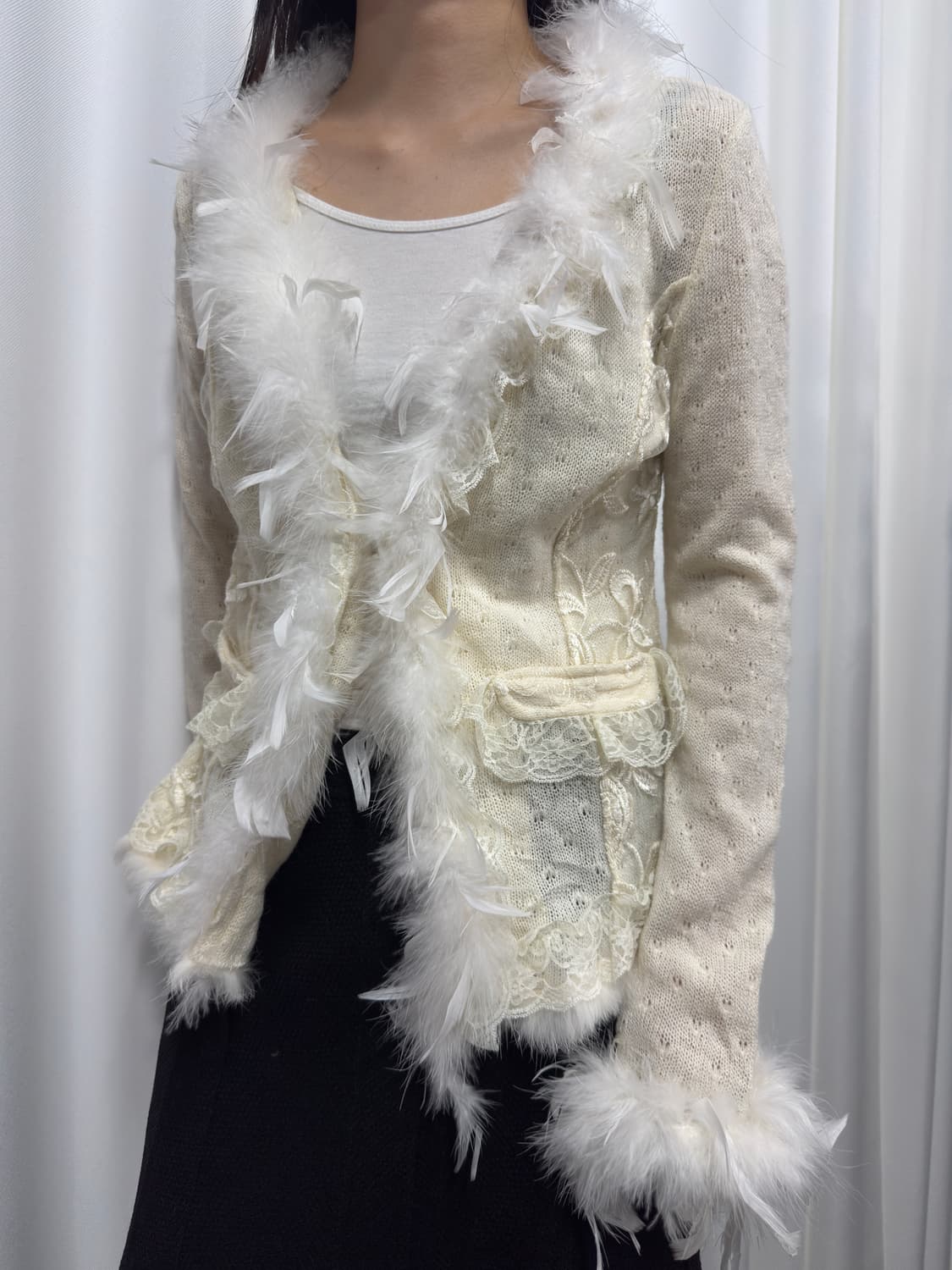 white fur fairy cardigan 상품이미지2
