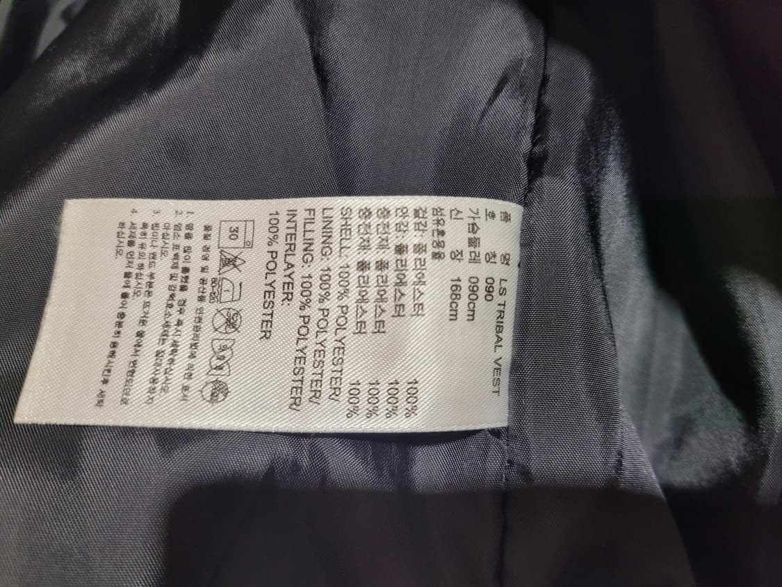 아디다스 로고 패턴 후드 패딩 베스트 90사이즈 상품이미지6