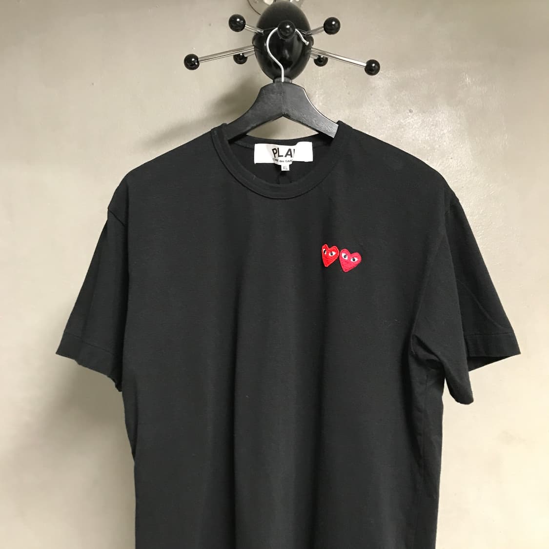 꼼데가르송 더블 와펜 반팔 티셔츠 블랙 XL 상품이미지2